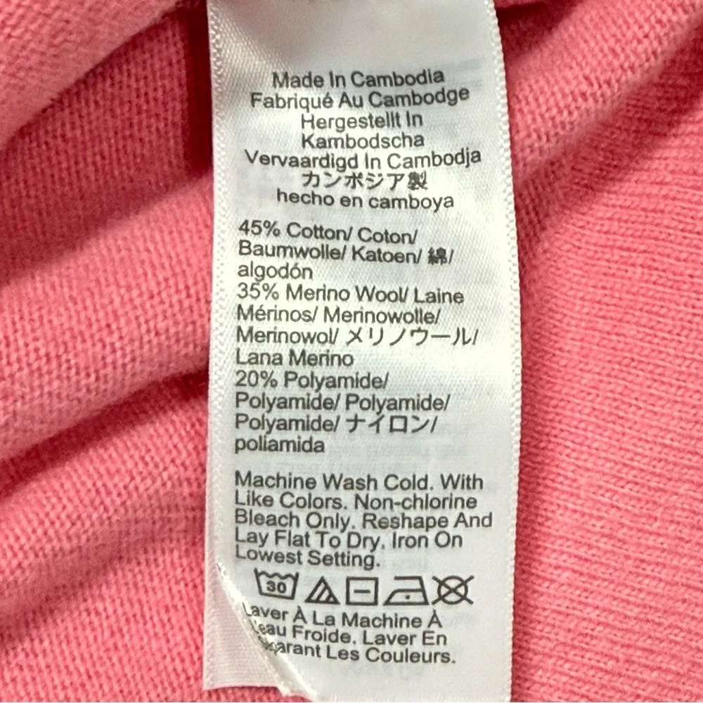J.Crew Teddie Merino Wool Blend Crewneck Sweater Pink Size S EUC